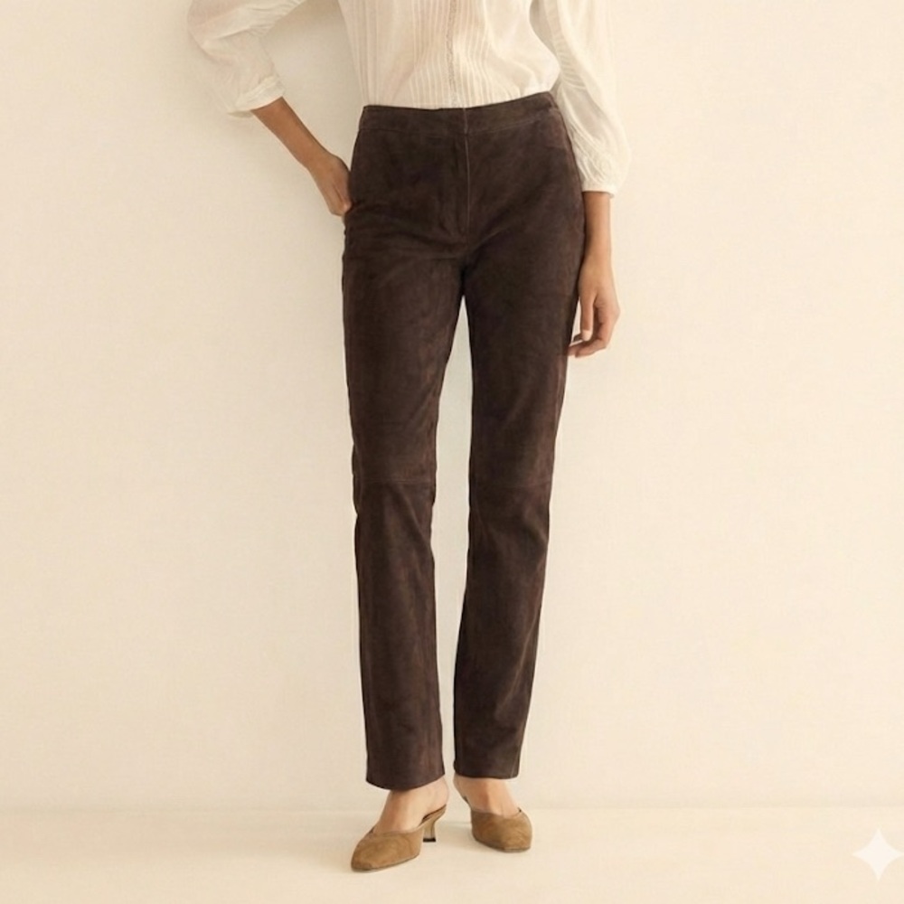 Vintage INC Genuine Suede Leather Pants Size 6 Y2K